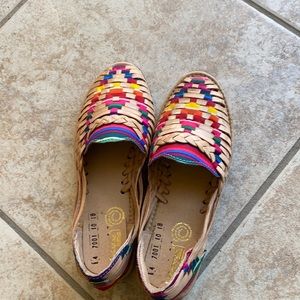 New colorful shoes/ sandals from Mexico.